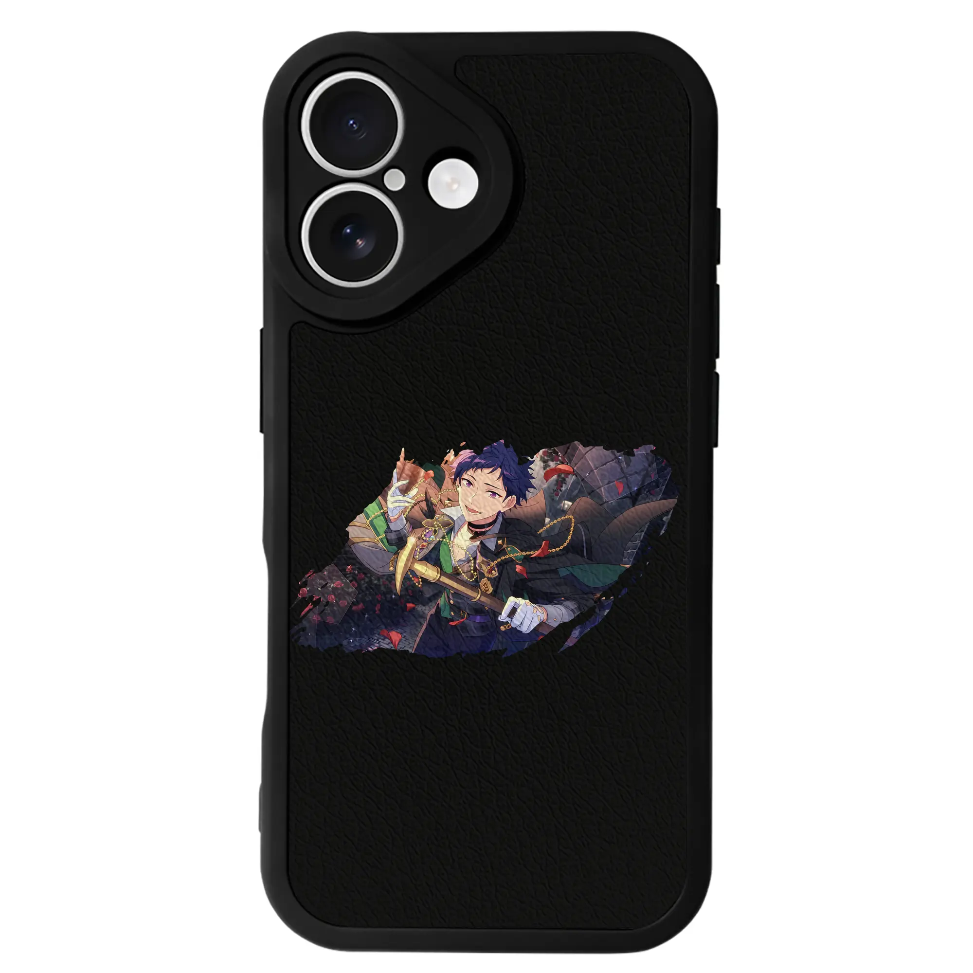 あんさん ぶる グッズ fine 伏見弓弦 - IPhone 16シリーズ対応 ・ シリコンスマホケース ・ レザー調 ・ 高精度フィット ・ 耐衝撃 ・ ワイヤレス充電対応 ・ 精密カット